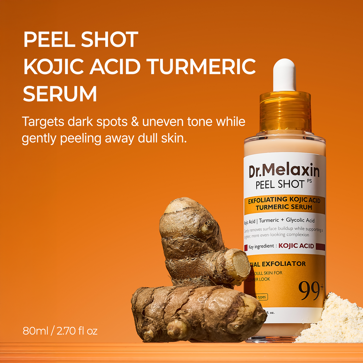 Orange hudvårdsset med spray, serum, toner pads och kroppskräm