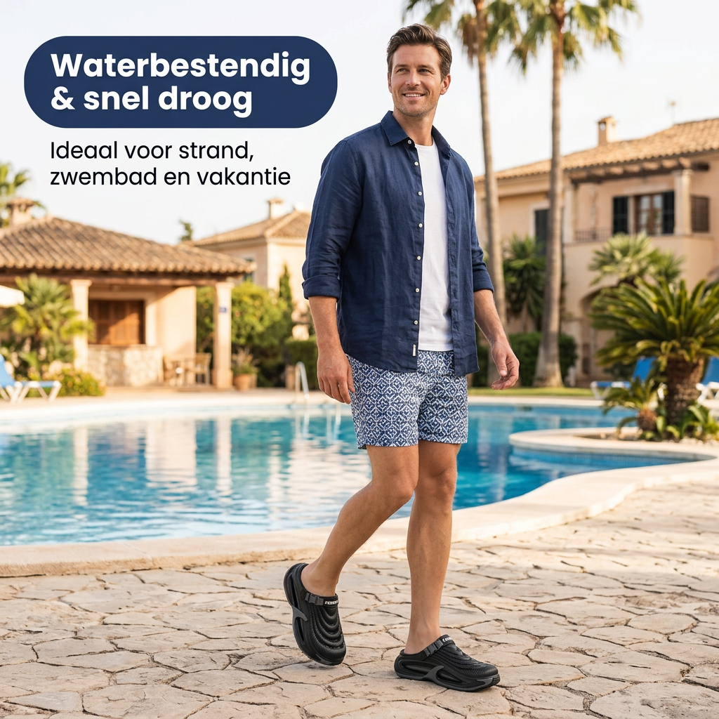 Ventilerade slip-on-skor med perforerad ovandel, hälrem och kraftig sula