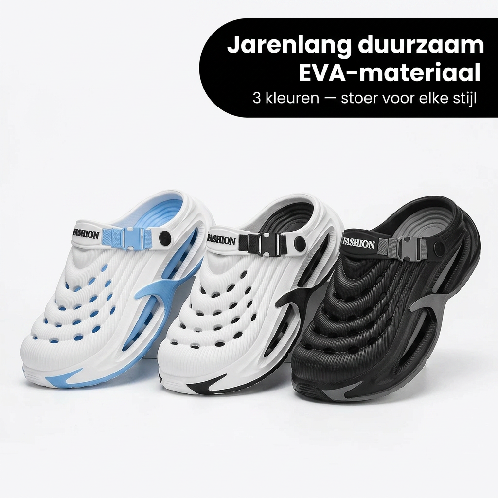 Ventilerade slip-on-skor med perforerad ovandel, hälrem och kraftig sula