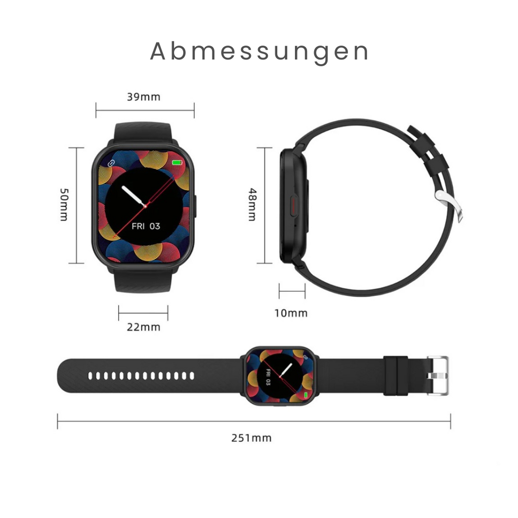 Smartklocka med digital skärm, aktivitetsmätning och armband