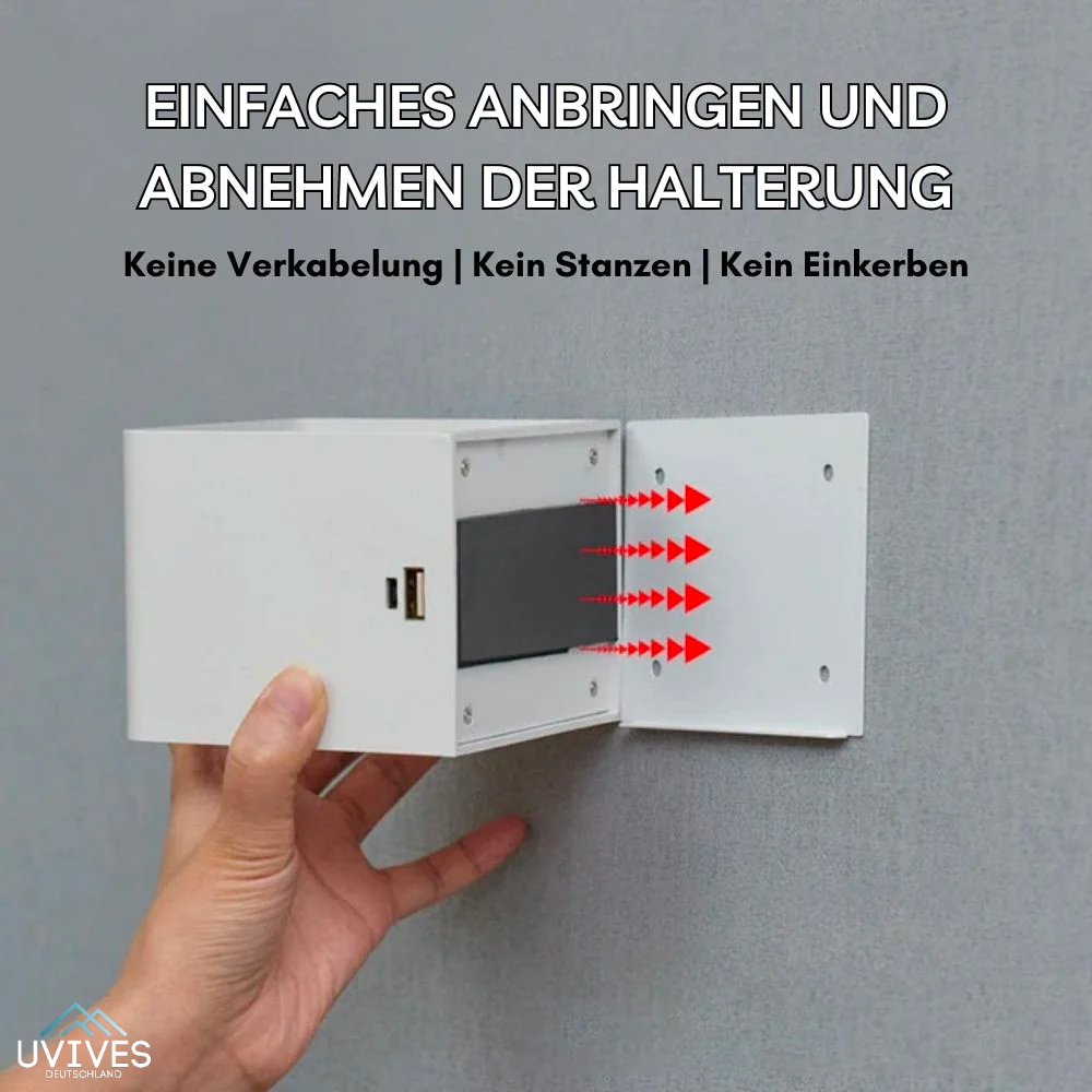 Trådlös vägglampa med riktat varmvitt ljus och rörelsesensor