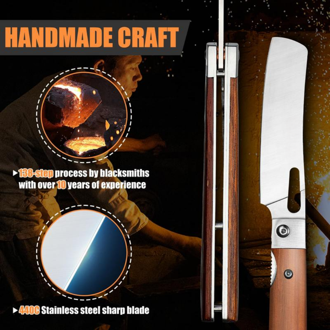 Hopfällbar nakiri-kniv för grönsaker
