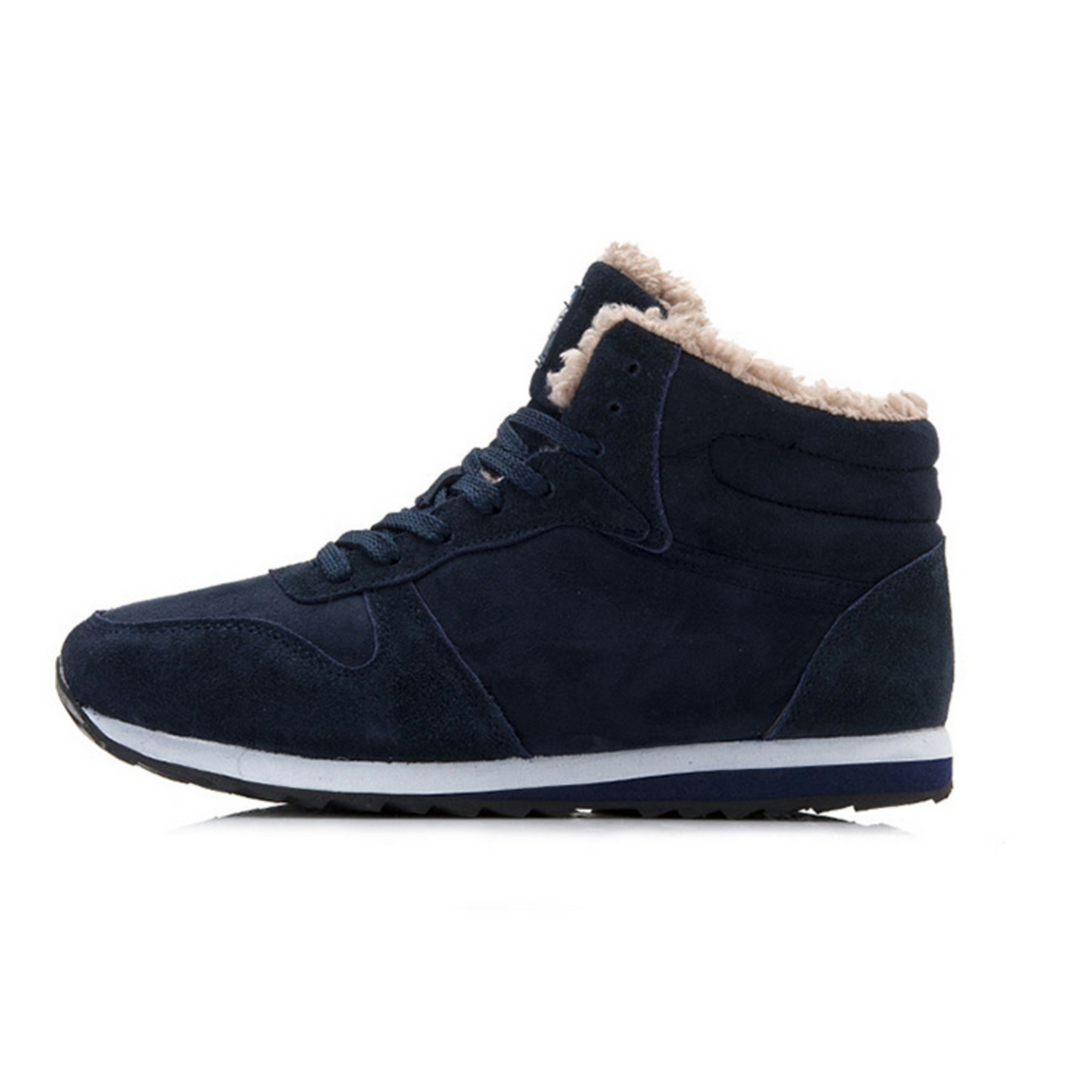 Sneakerboots med snörning, fodrade skaft och kontrasterande sportig sula