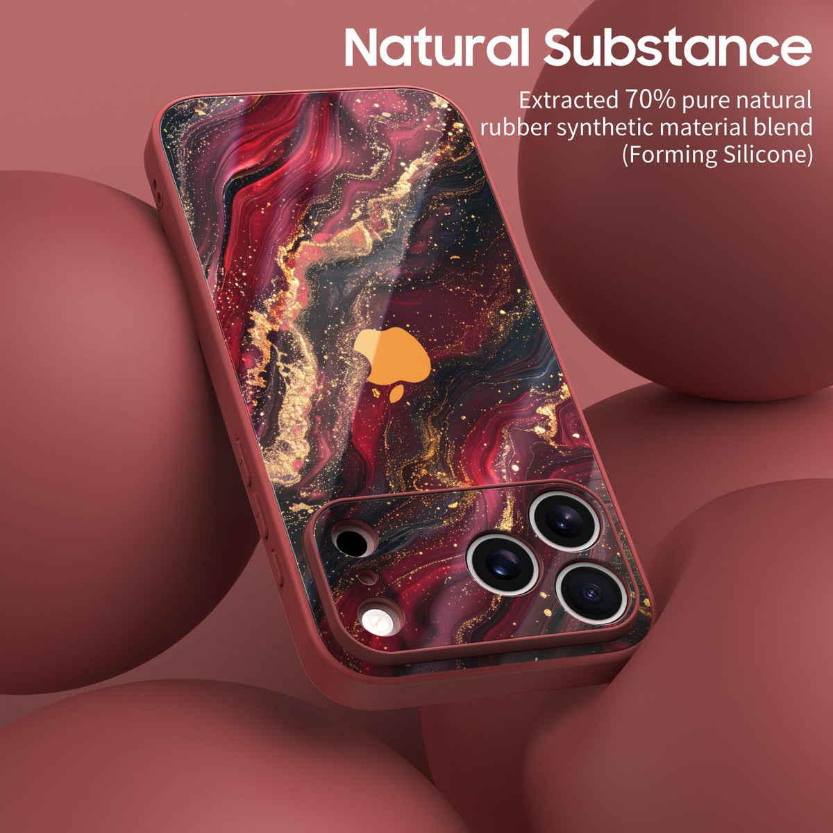 iPhone-skal med ljust grått marmormönster och transparent kant