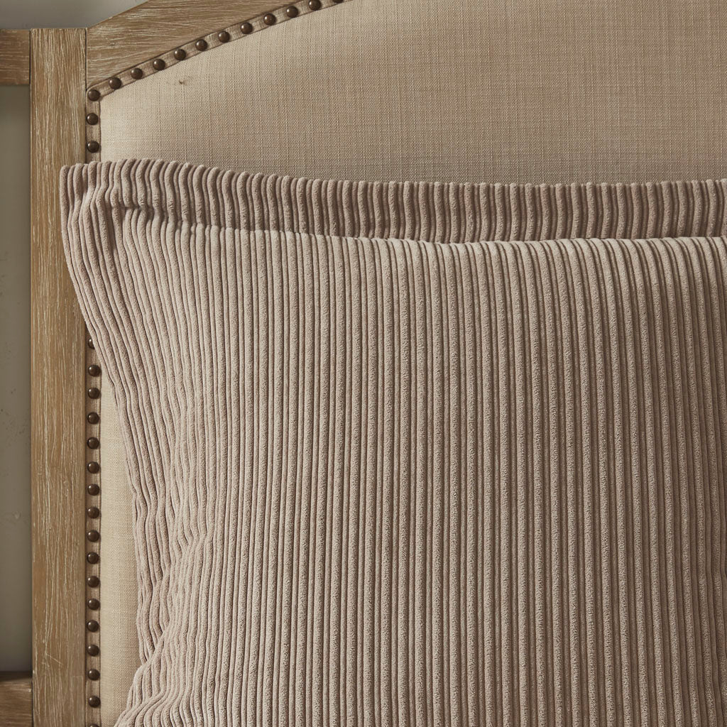 Beige 9-delat överkastset med geometriskt mönster och dekorativa knappar
