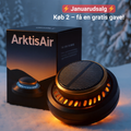 Rund svart avfrostare för bilrutor med ventilationsgaller och guldfärgade detaljer