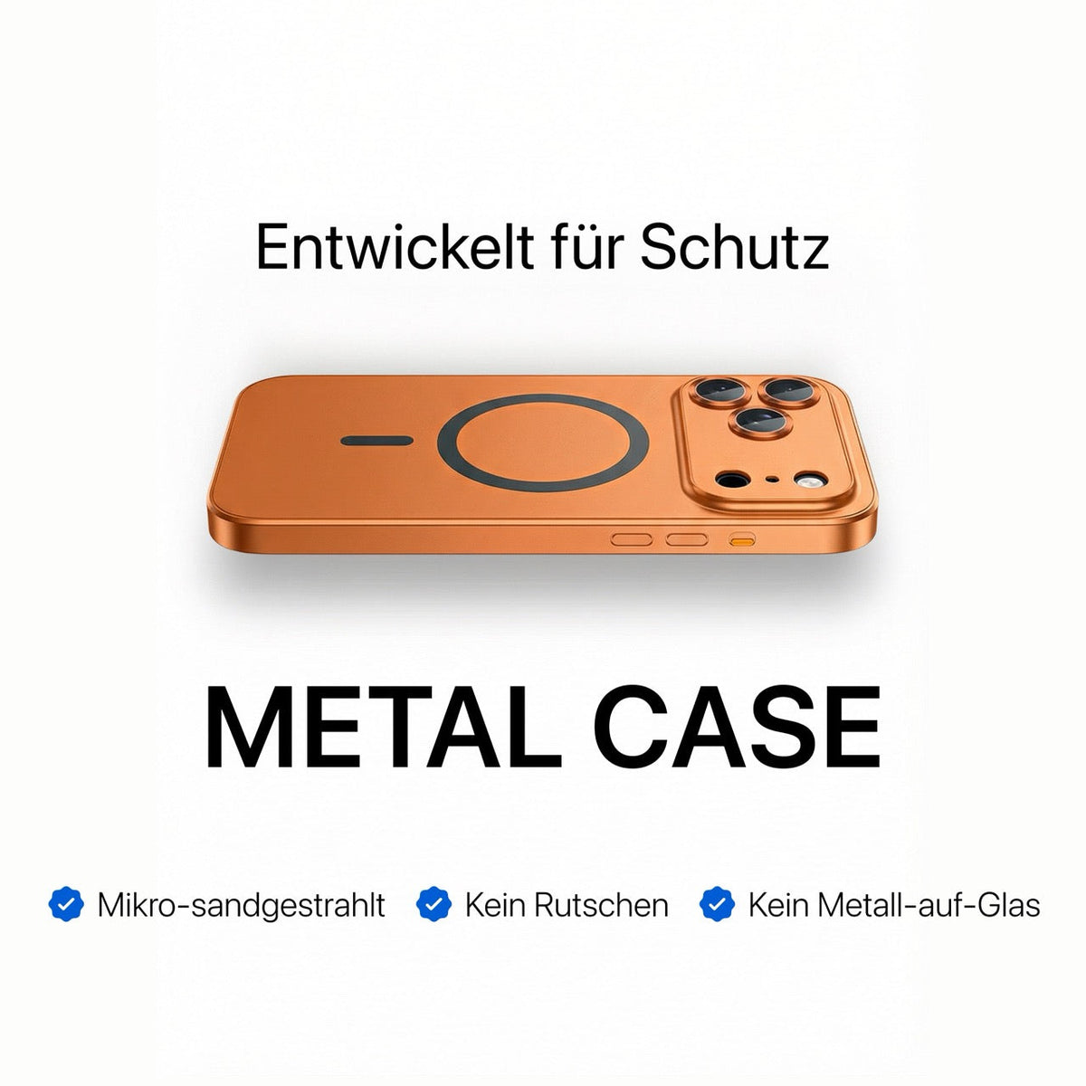 iPhone-skal i metall med kameraskydd och MagSafe-ring