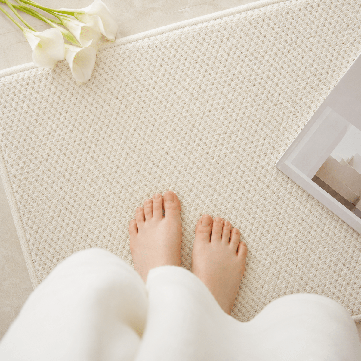 Rektangulär badrumsmatta med absorberande strukturerad yta