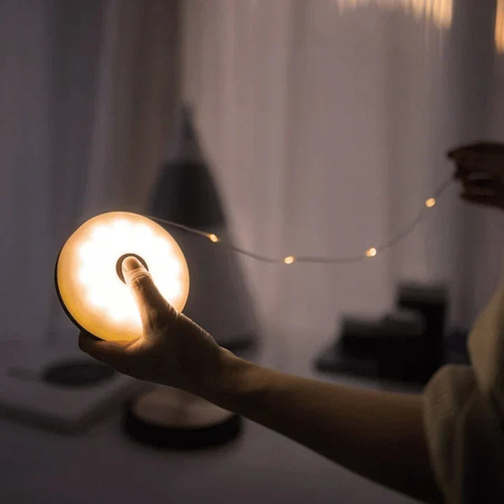LED-ljusslinga med varmvit belysning längs en trädgårdsgång