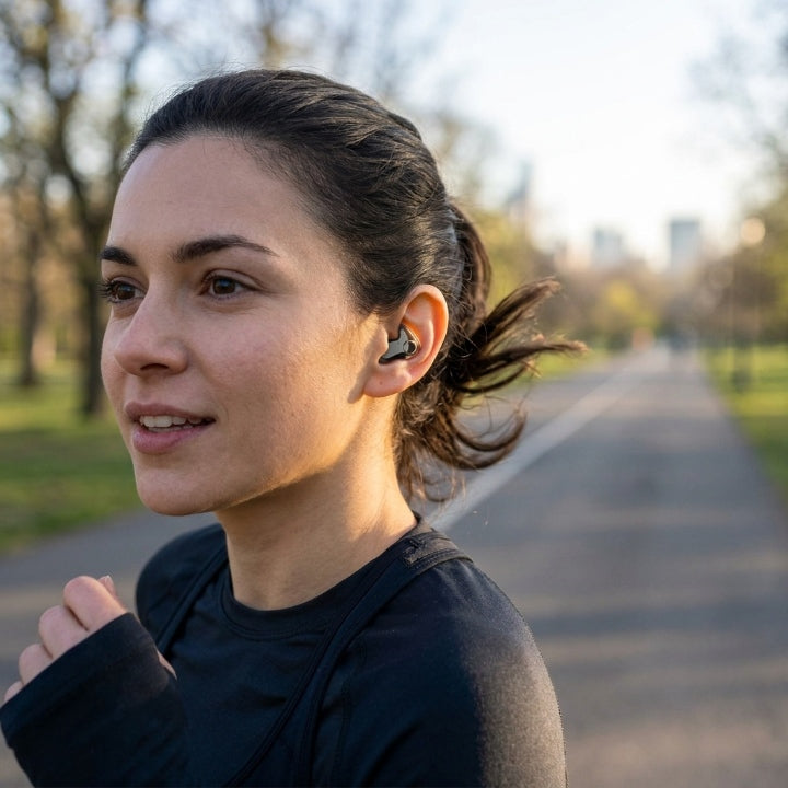 Ultratunna Bluetooth in-ear-hörlurar i ett laddningsfodral