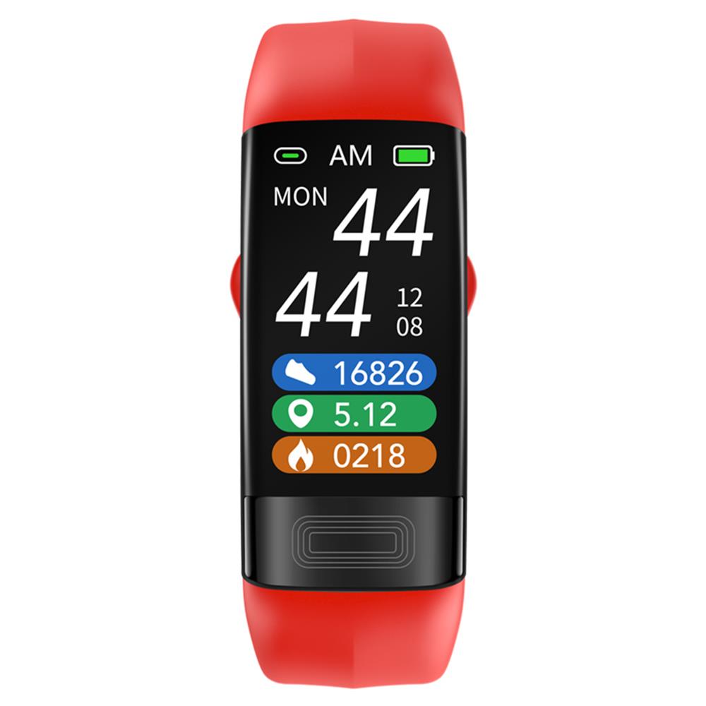 Handledsbaserad blodtrycksmätare med digital display, armband och metallfärgat spänne