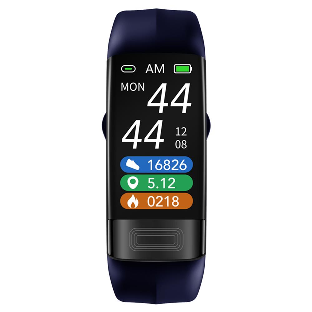 Handledsbaserad blodtrycksmätare med digital display, armband och metallfärgat spänne