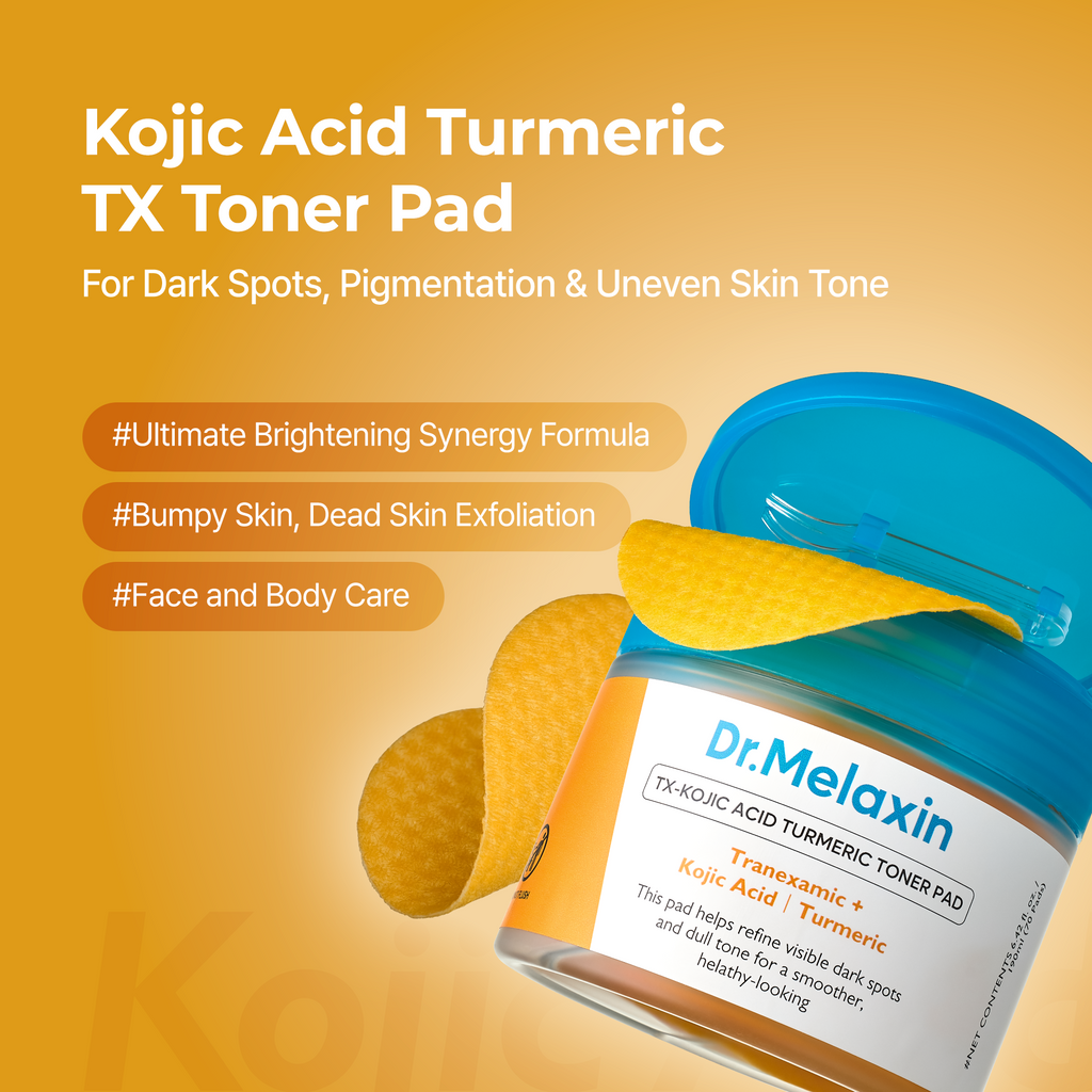 Orange hudvårdsset med spray, serum, toner pads och kroppskräm