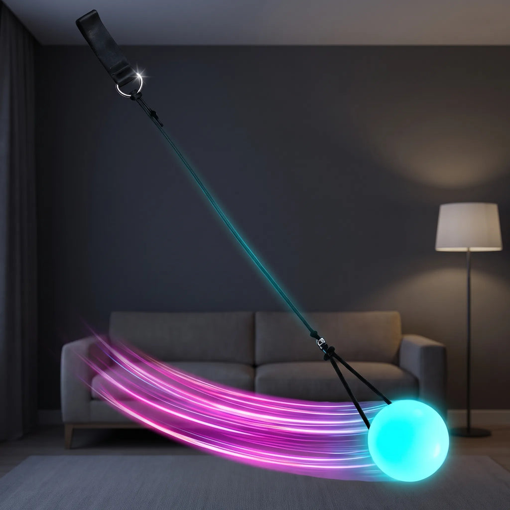 LumiSpin  - Poi-Bollar Med LED-Belysning Nattliga Evenemang