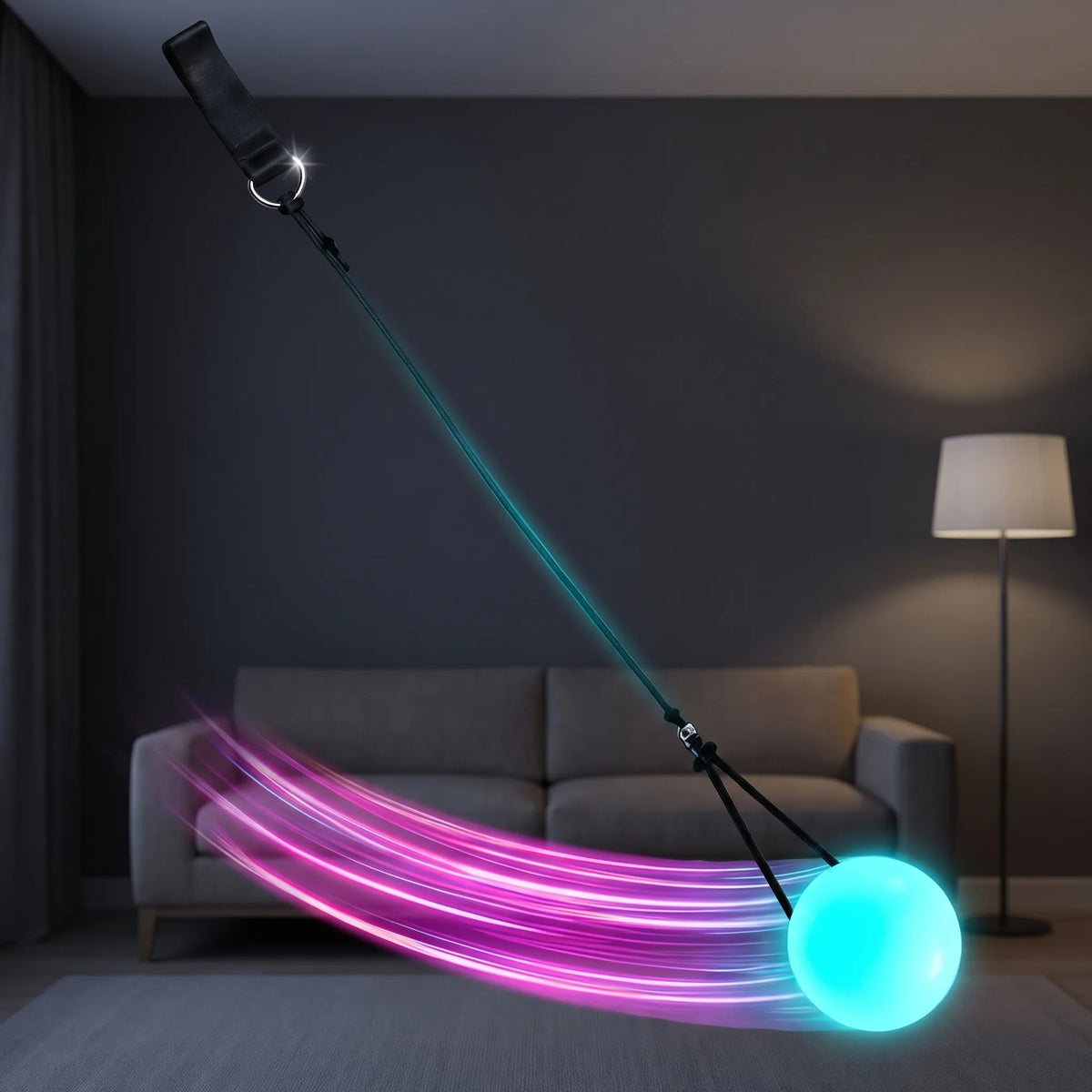 LumiSpin  - Poi-Bollar Med LED-Belysning Nattliga Evenemang