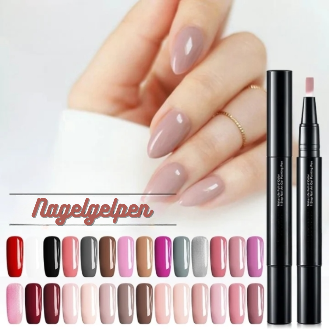 Svart nagelpenna med precisionsspets och lock för gelédesign