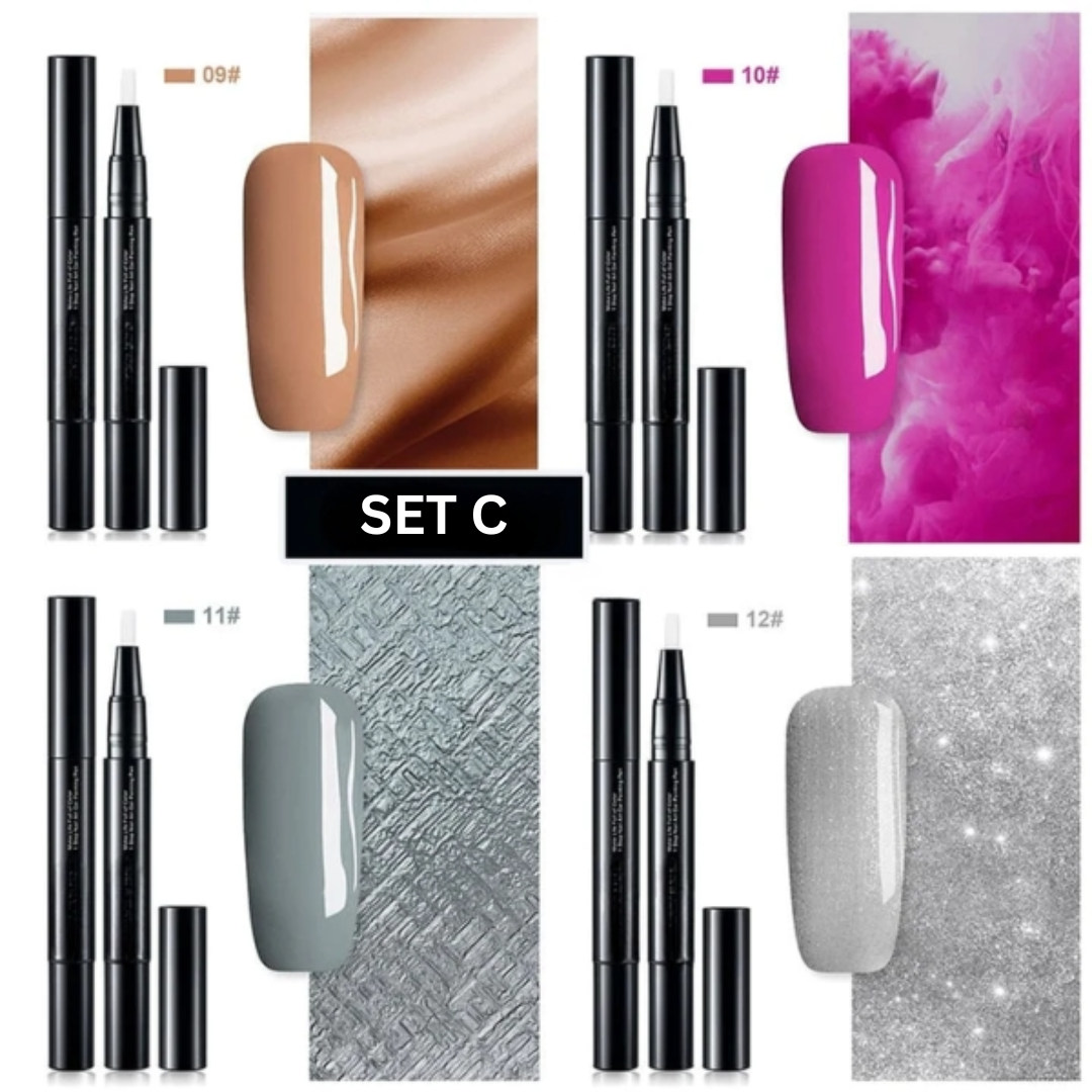Svart nagelpenna med precisionsspets och lock för gelédesign