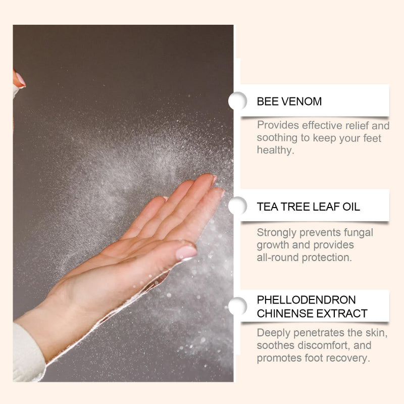 Nagelspray i silverfärgad och orange sprayflaska med orange kartongförpackning