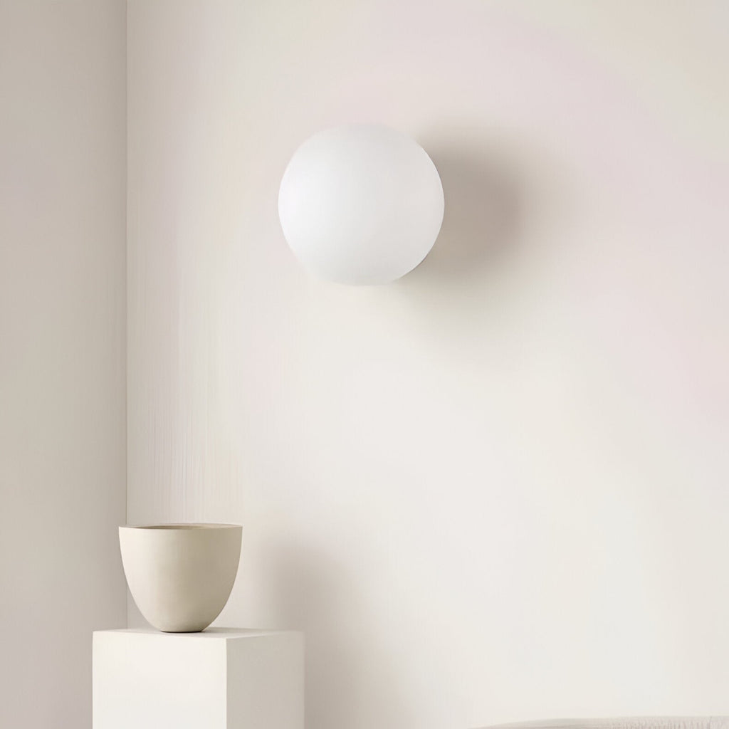 Rund gul LED-vägglampa med mjukt sken