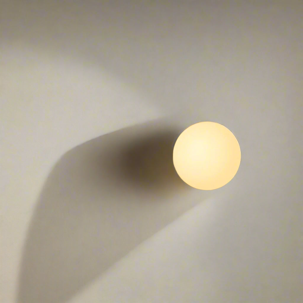 Rund gul LED-vägglampa med mjukt sken
