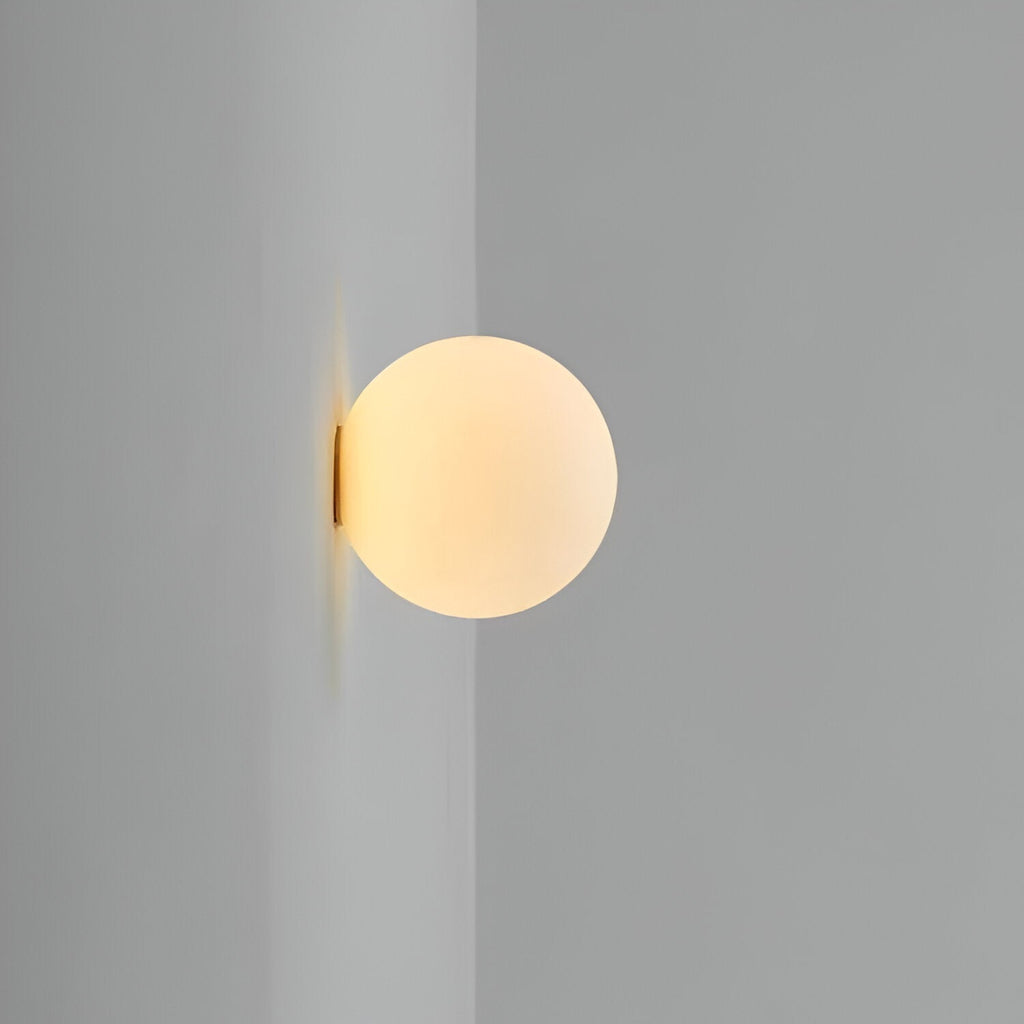 Rund gul LED-vägglampa med mjukt sken