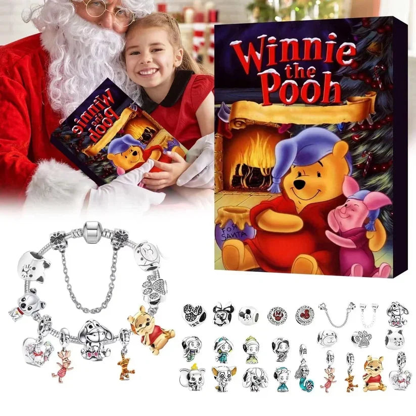 Disneyinspirerad adventskalender med armband och dekorativa berlocker
