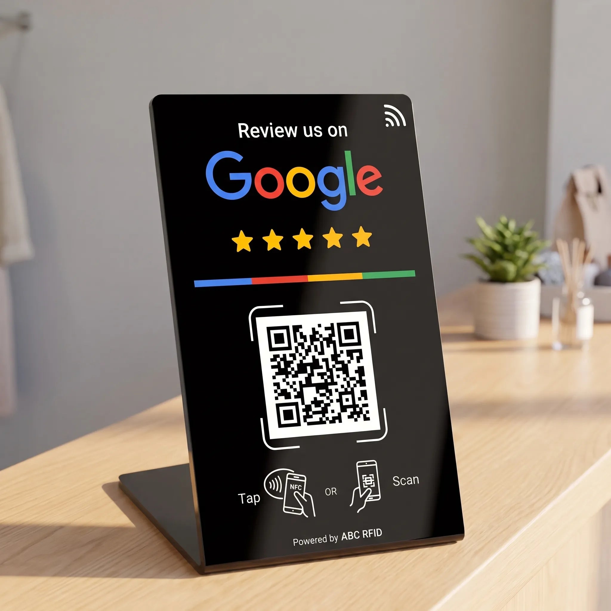 Recenso  - Fristående Infoställ Med NFC-Funktion Samla Kundrecensioner