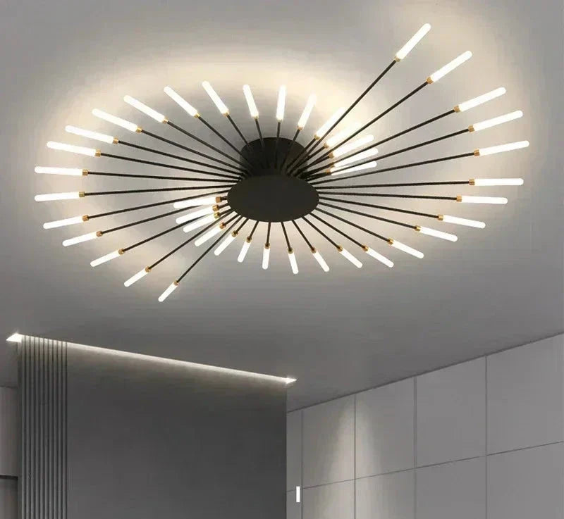 Modern LED-taklampa med flera ljusarmar i strålande design