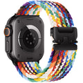 Elastiskt klockarmband i nylon med fallskärmsspänne för Apple Watch