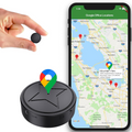 Svart rund magnetisk GPS-spårare med USB-anslutning och SIM-plats