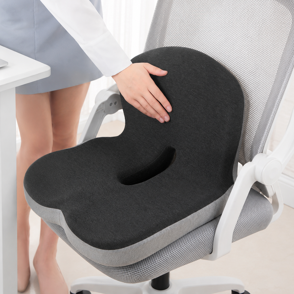 Ergonomisk formad sittdyna i minnesskum för stol