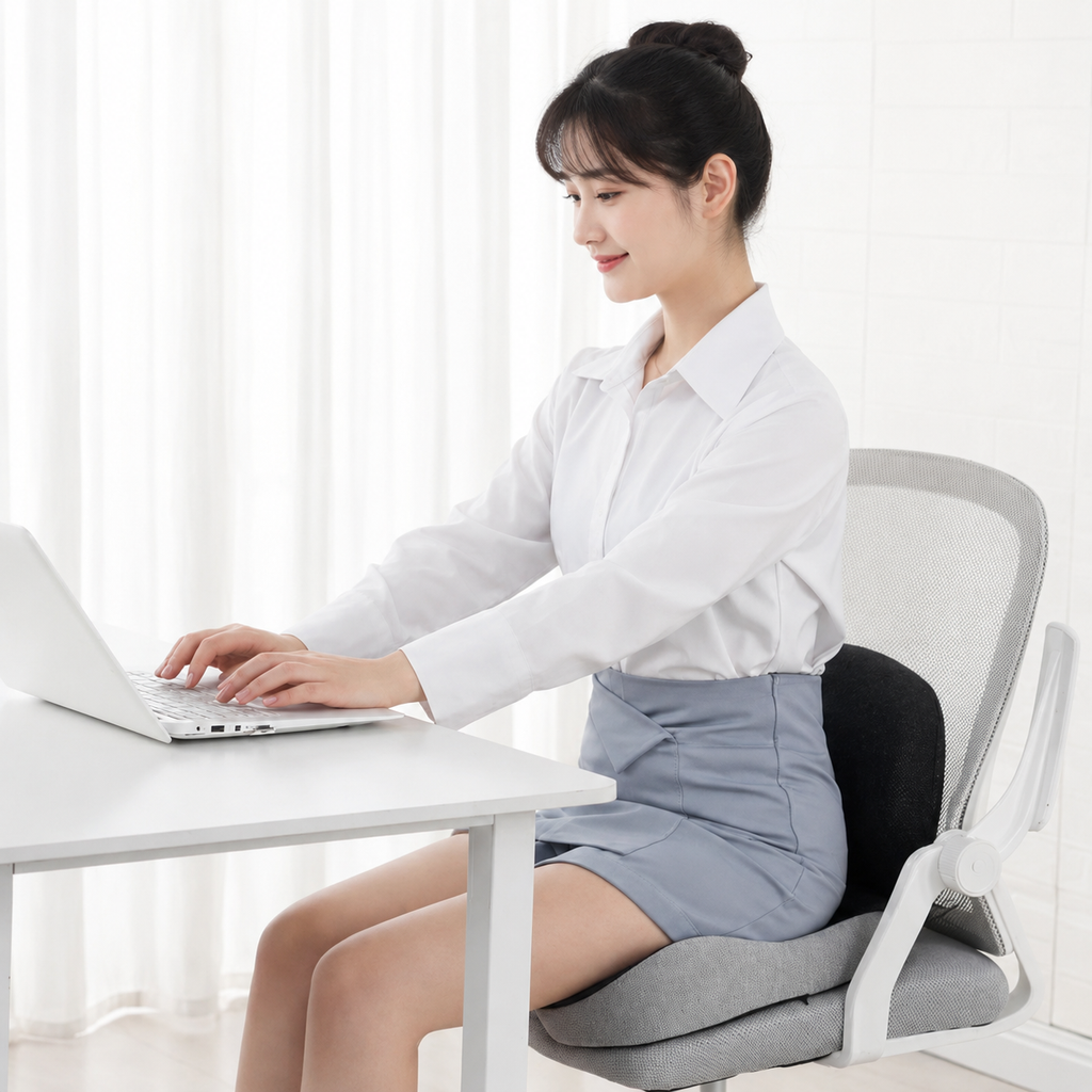 Ergonomisk formad sittdyna i minnesskum för stol