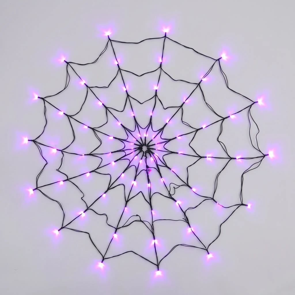 SkräckLjus  - Ljusslinga I Spindelnätsform Halloween-Dekoration
