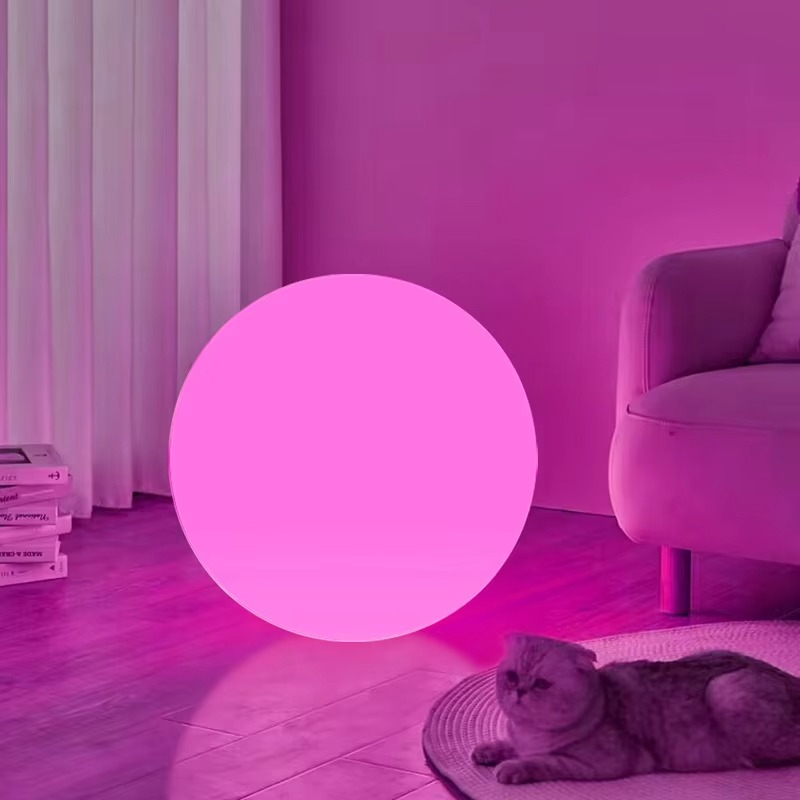 Rund vit uppladdningsbar LED-bordslampa med färgskiftande ljus