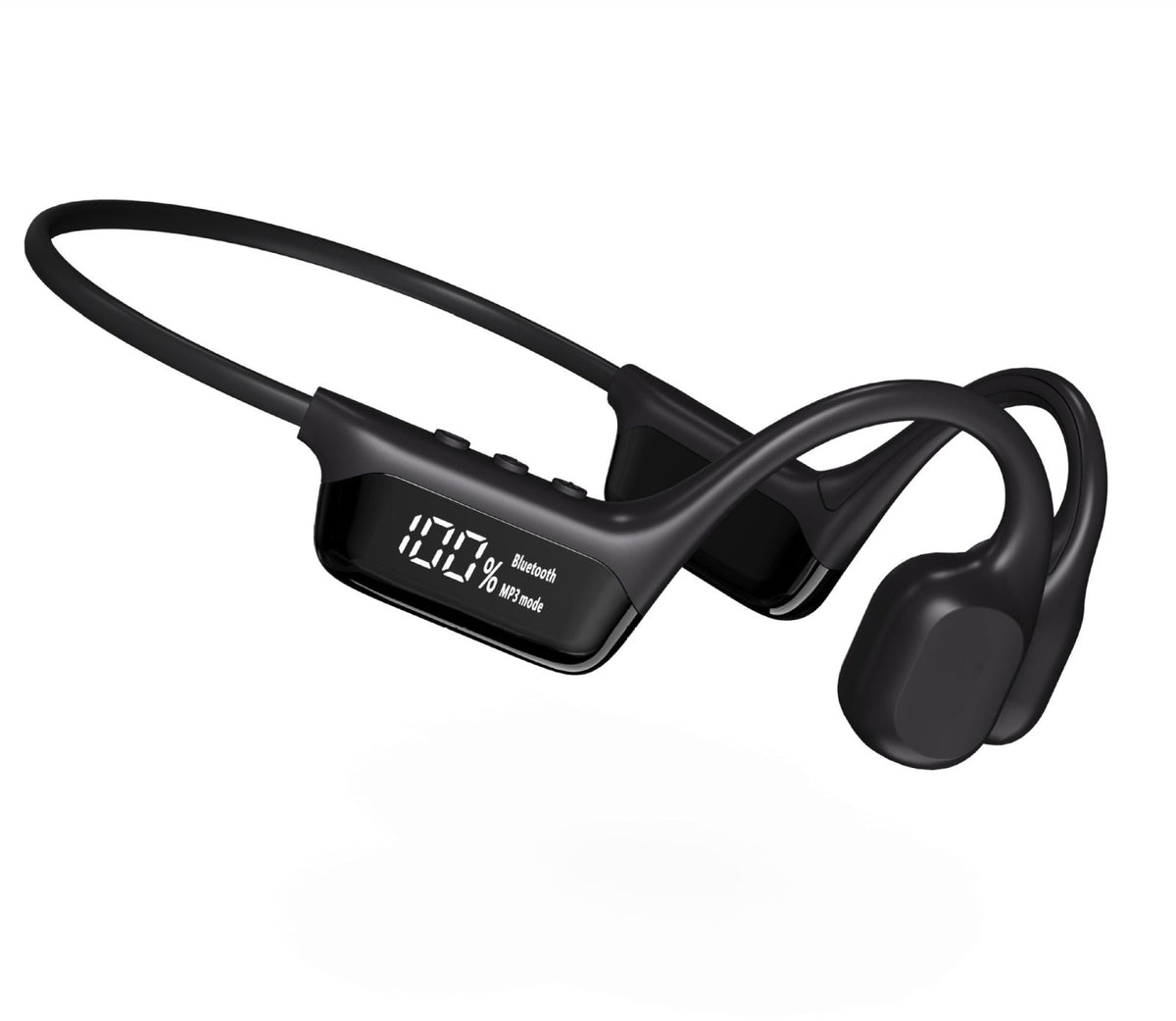 Bluetooth MP3-headset med nackbygel, digital display och örondelar