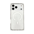 Transparent iPhone-skal med vit ringformad detalj och kameraöppningar
