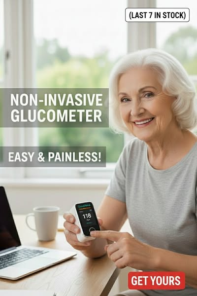 Digital blodsockermätare för finger med svart och vitt hölje och färgdisplay