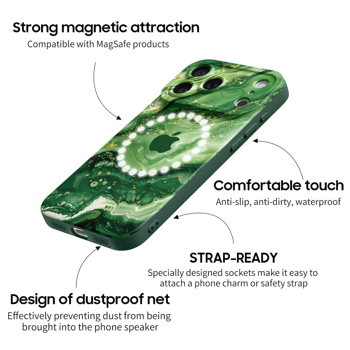 iPhone-skal med vinrött och vitt marmormönster samt kamerautskärning