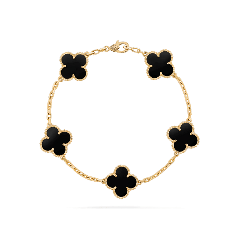 Armband med länkad kedja och dekorativa blomdetaljer