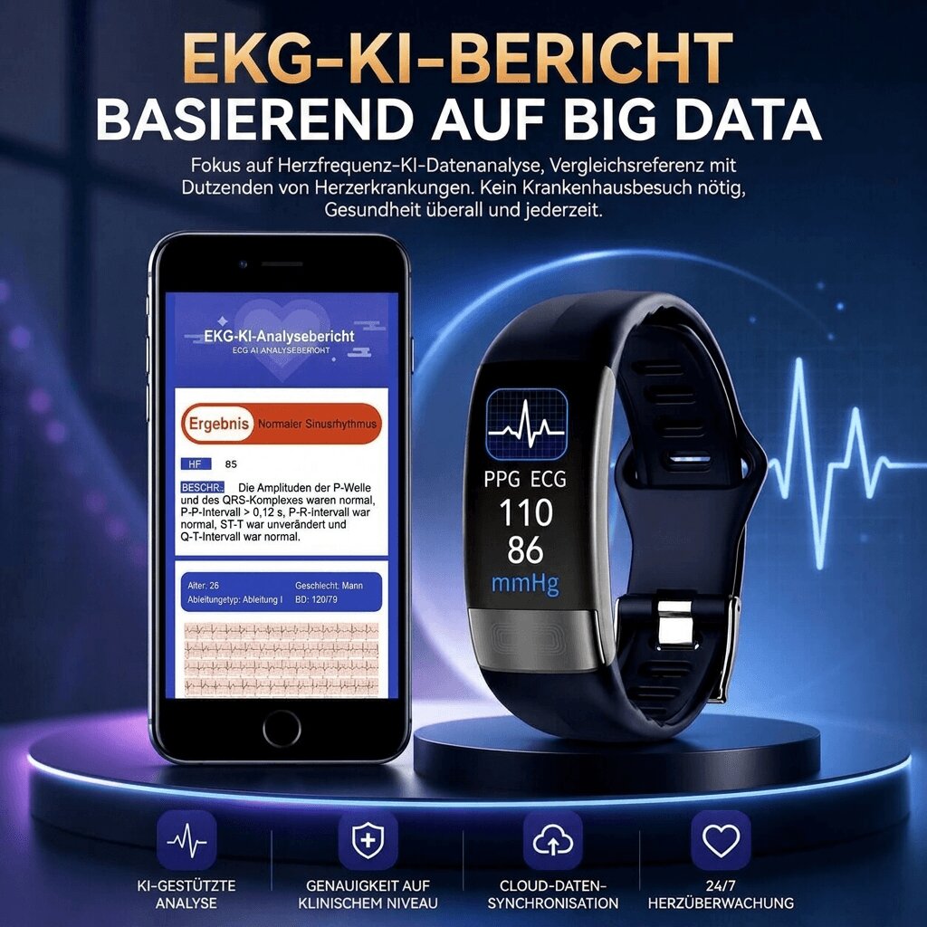 Smartklocka med digital skärm och justerbart armband
