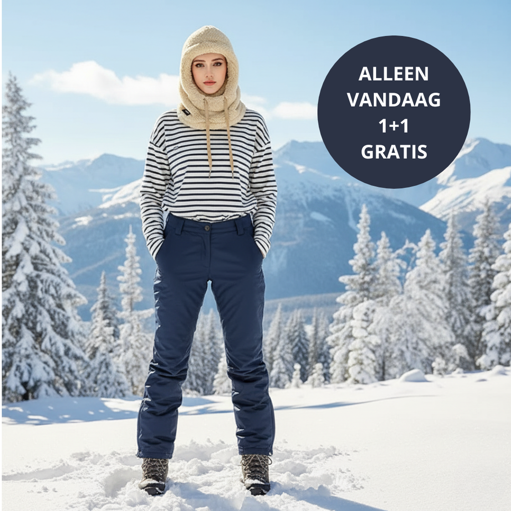 Täckande vinterhuva med mjuk halsdel och dragskor