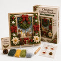 3D-garnkonstkit med julmotiv, färgat garn, nålverktyg och instruktioner