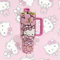 Termosmugg med Hello Kitty, hjärtmotiv, handtag och lock