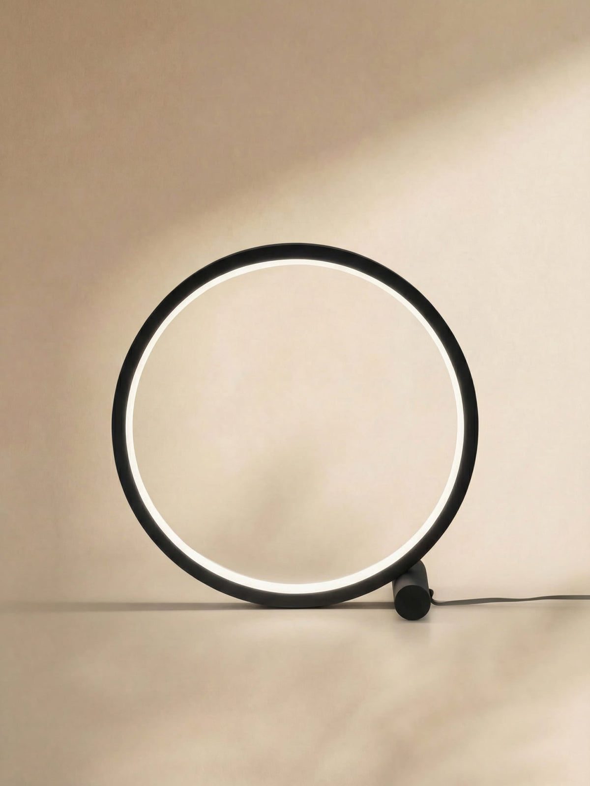 Rund dimbar LED-nattlampa med ljusring och stativ