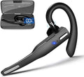 Svart trådlöst Bluetooth-headset med öronkrok och etui
