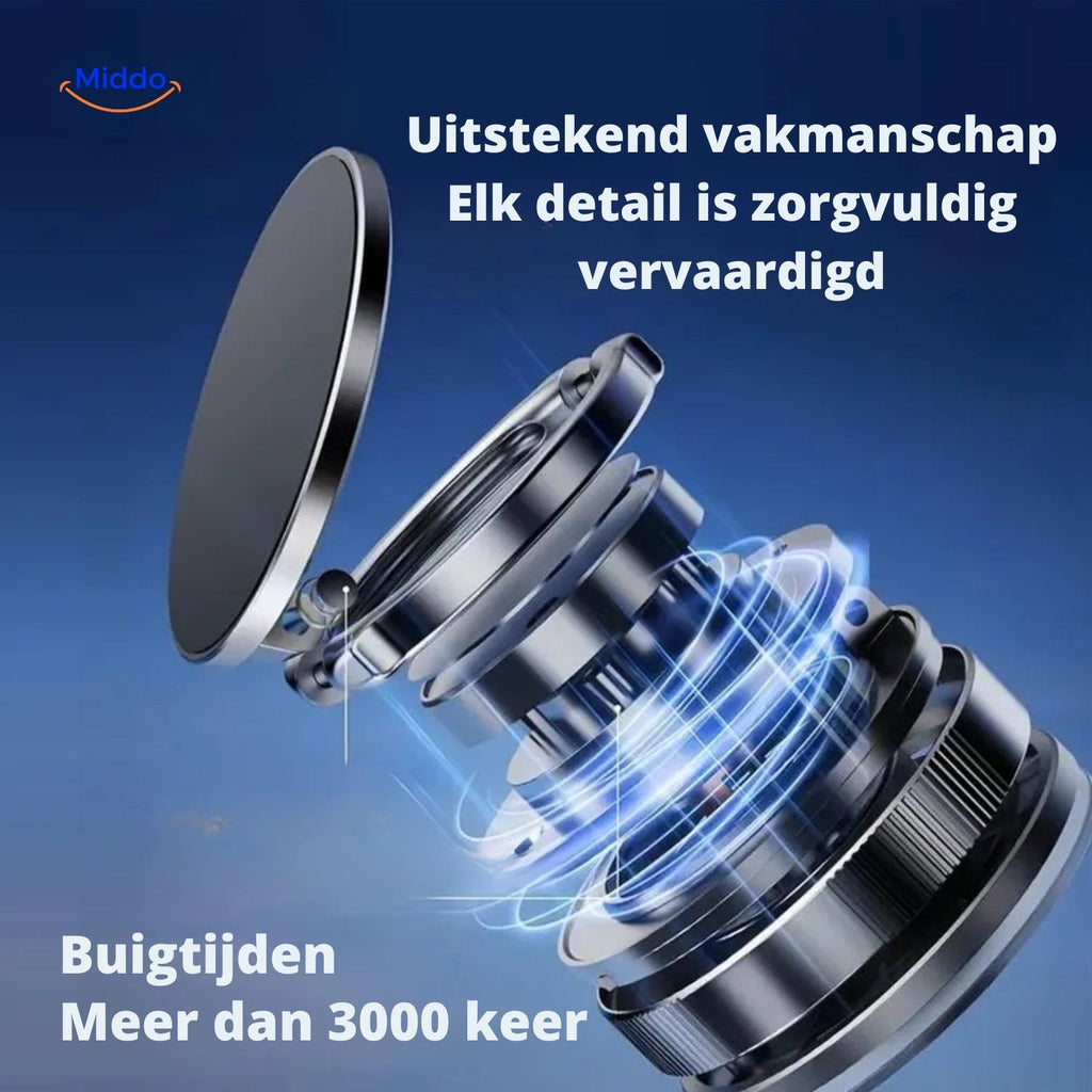 Kompakt magnetisk telefonhållare med roterbart fäste och rund sugfot